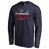 Men's Texans Navy 2018 NFL Playoffs Battle Red Long Sleeve T-Shirt,baseball caps,new era cap wholesale,wholesale hats